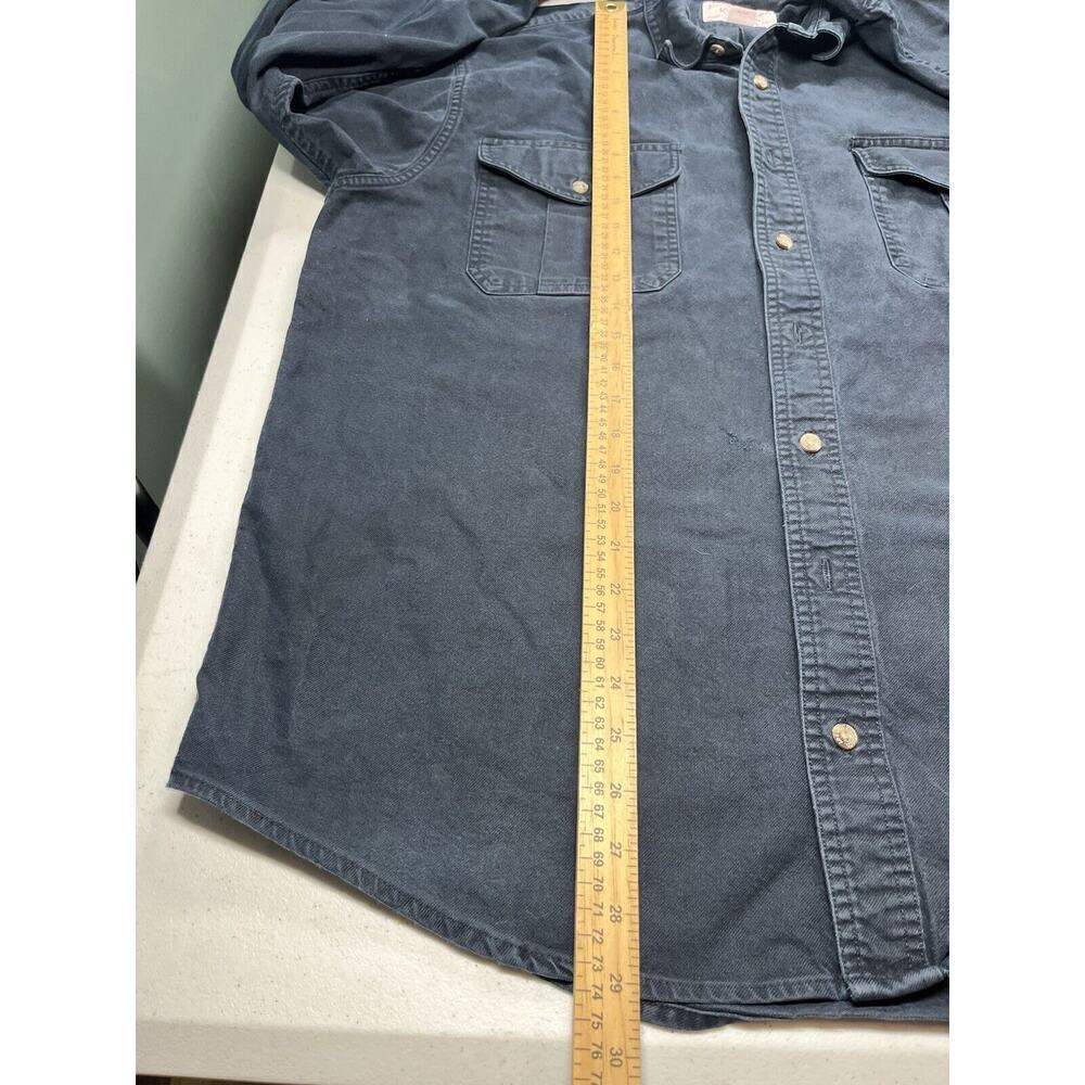 Vintage CC Filson Blue Cotton Button Down Double Pocket Shirt XL Xlong - Picture 6 of 8